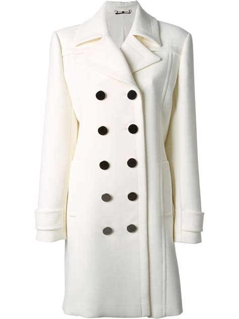 gucci white double breasted coat|Gucci double g wool coat.